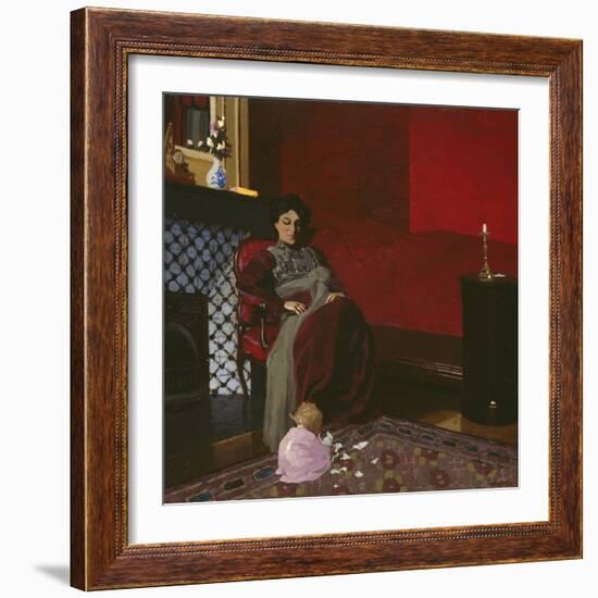 Madame Vallotton and Her Niece, Germaine Aghion, 1899-Felix Edouard Vallotton-Framed Giclee Print