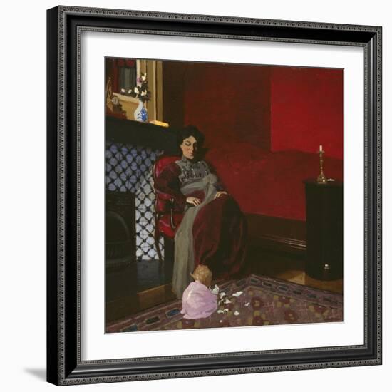 Madame Vallotton and Her Niece, Germaine Aghion, 1899-Felix Edouard Vallotton-Framed Giclee Print