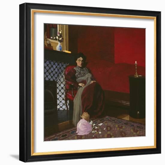 Madame Vallotton and Her Niece, Germaine Aghion, 1899-Felix Edouard Vallotton-Framed Giclee Print