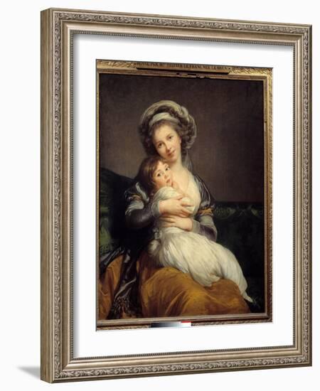 Madame Vigee-Le Brun and Her Daughter, Jeanne Marie-Louise (1780-1819) Painting by Marie Elisabeth-Elisabeth Louise Vigee-LeBrun-Framed Giclee Print