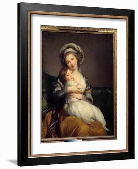 Madame Vigee-Le Brun and Her Daughter, Jeanne Marie-Louise (1780-1819) Painting by Marie Elisabeth-Elisabeth Louise Vigee-LeBrun-Framed Giclee Print