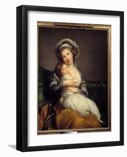 Madame Vigee-Le Brun and Her Daughter, Jeanne Marie-Louise (1780-1819) Painting by Marie Elisabeth-Elisabeth Louise Vigee-LeBrun-Framed Giclee Print