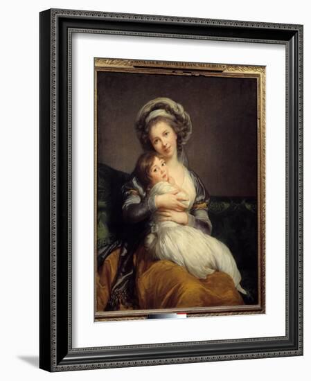 Madame Vigee-Le Brun and Her Daughter, Jeanne Marie-Louise (1780-1819) Painting by Marie Elisabeth-Elisabeth Louise Vigee-LeBrun-Framed Giclee Print