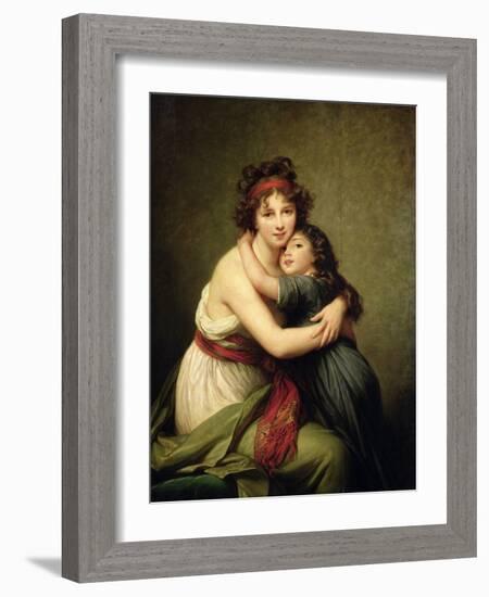 Madame Vigee-Lebrun and Her Daughter, Jeanne-Lucie-Louise (1780-1819) 1789-Elisabeth Louise Vigee-LeBrun-Framed Giclee Print