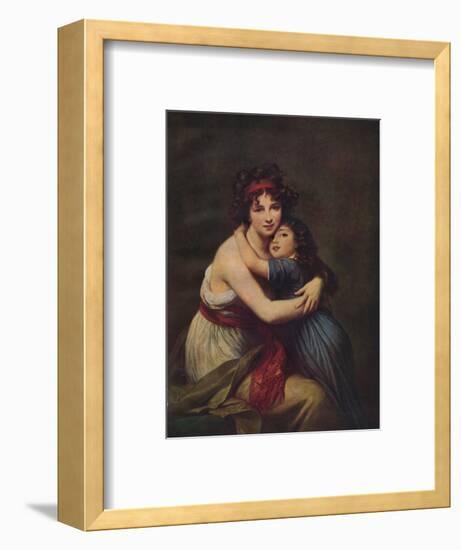 Madame Vigee Lebrun and her daughter, Jeanne Lucie Louise, 1789, (1938)-Elisabeth Louise Vigee-LeBrun-Framed Giclee Print