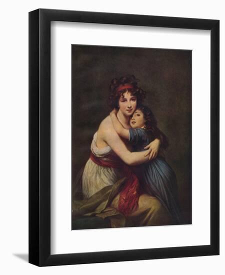 Madame Vigee Lebrun and her daughter, Jeanne Lucie Louise, 1789, (1938)-Elisabeth Louise Vigee-LeBrun-Framed Giclee Print