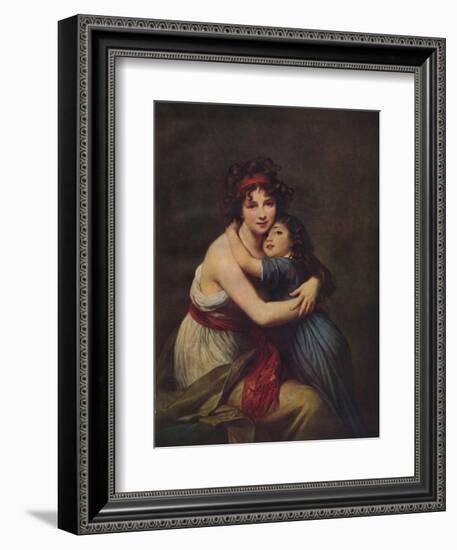 Madame Vigee Lebrun and her daughter, Jeanne Lucie Louise, 1789, (1938)-Elisabeth Louise Vigee-LeBrun-Framed Giclee Print