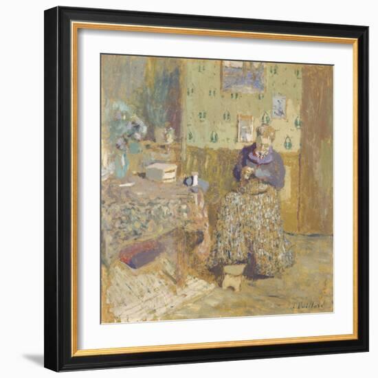 Madame Vuillard Sewing, 1920-Édouard Vuillard-Framed Giclee Print