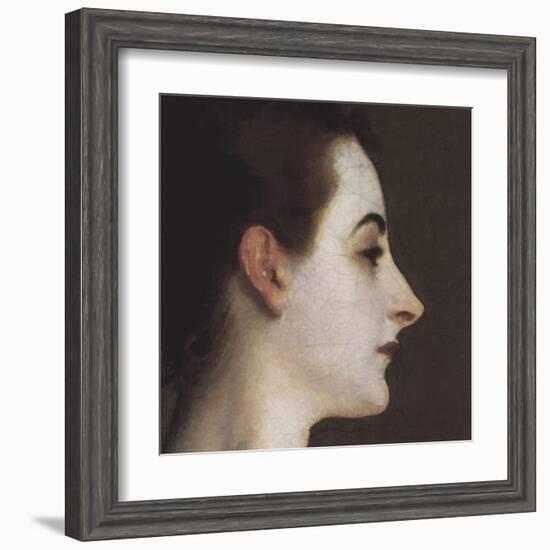 Madame X (head detail)-John Singer Sargent-Framed Art Print