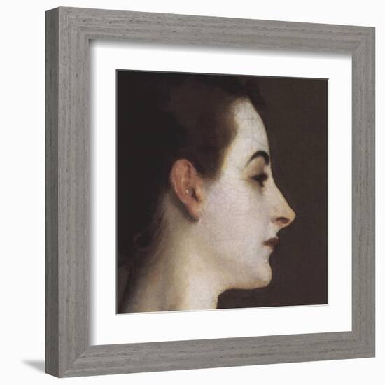 Madame X (head detail)-John Singer Sargent-Framed Art Print