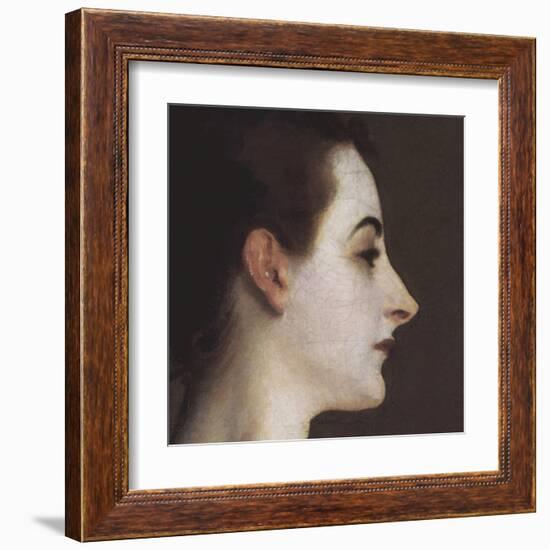 Madame X (head detail)-John Singer Sargent-Framed Art Print