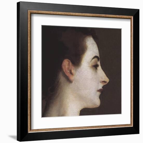 Madame X (head detail)-John Singer Sargent-Framed Art Print