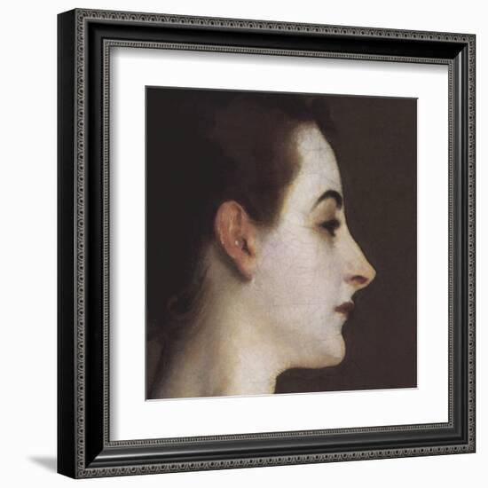 Madame X (head detail)-John Singer Sargent-Framed Art Print