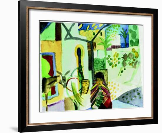 Madchen mit Pferd-Auguste Macke-Framed Art Print