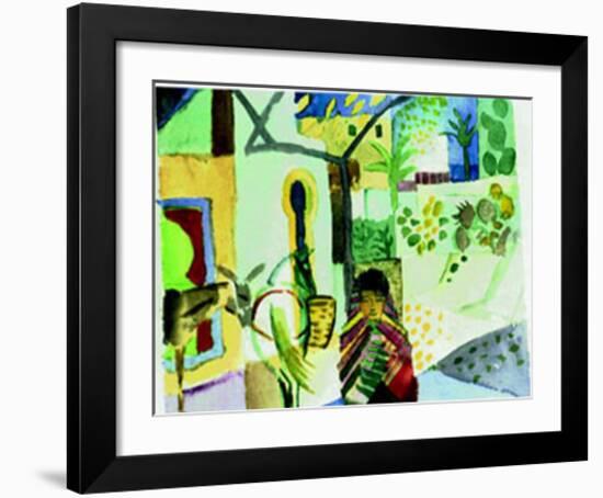 Madchen mit Pferd-Auguste Macke-Framed Art Print