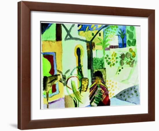 Madchen mit Pferd-Auguste Macke-Framed Art Print