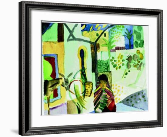 Madchen mit Pferd-Auguste Macke-Framed Art Print