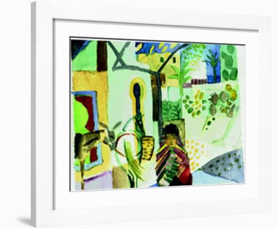 Madchen mit Pferd-Auguste Macke-Framed Art Print