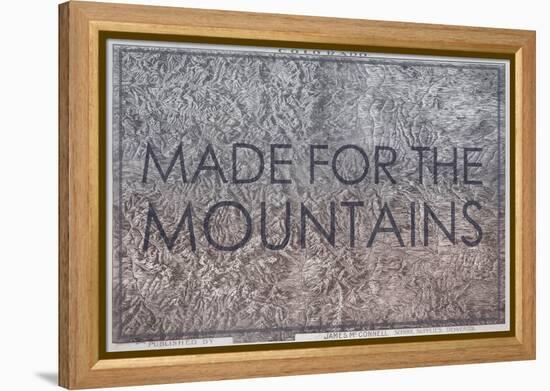 Made for the Mountains - 1894, Colorado State Map in Relief, Colorado, United States Map-null-Framed Premier Image Canvas