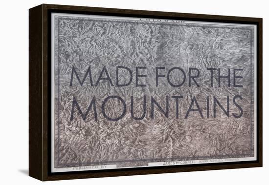 Made for the Mountains - 1894, Colorado State Map in Relief, Colorado, United States Map-null-Framed Premier Image Canvas