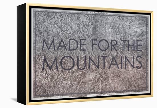 Made for the Mountains - 1894, Colorado State Map in Relief, Colorado, United States Map-null-Framed Premier Image Canvas