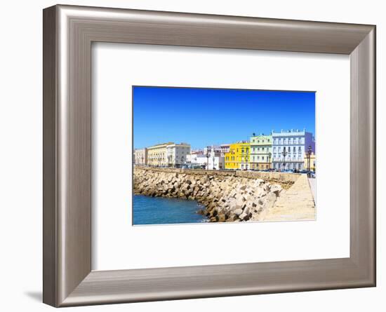 Made in Spain Collection - Colorful Buildings in Cadiz-Philippe Hugonnard-Framed Photographic Print