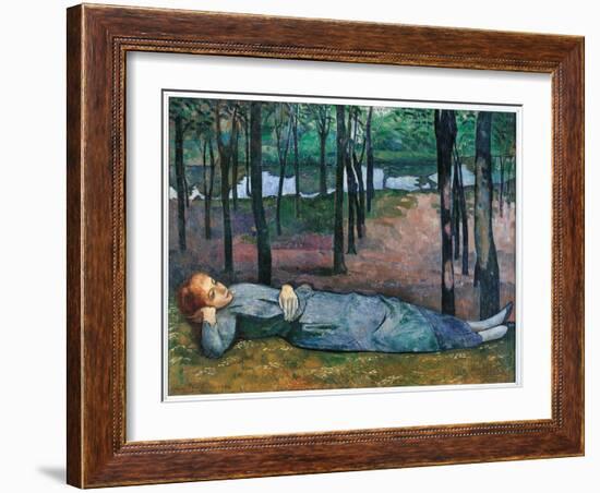 Madeleine in the Bois dAmour, by Emile Bernard,-Emile Bernard-Framed Art Print