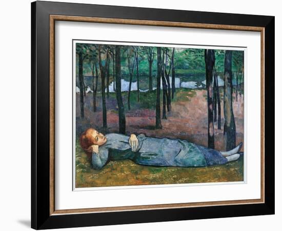 Madeleine in the Bois dAmour, by Emile Bernard,-Emile Bernard-Framed Art Print