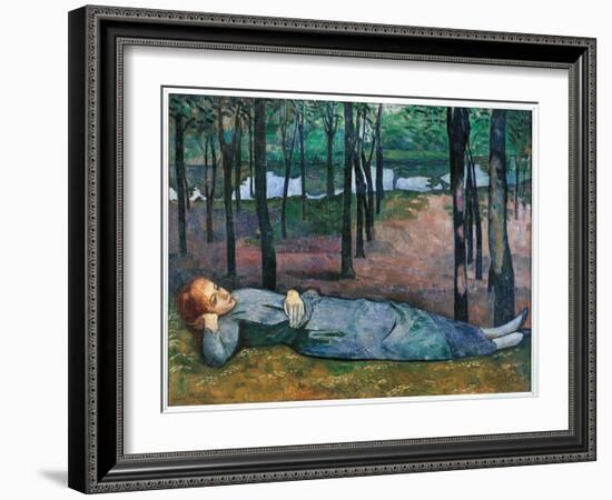 Madeleine in the Bois dAmour, by Emile Bernard,-Emile Bernard-Framed Art Print