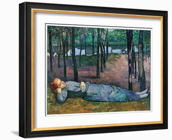 Madeleine in the Bois dAmour, by Emile Bernard,-Emile Bernard-Framed Art Print