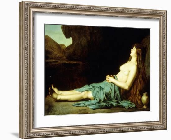 Madeleine in the Desert, C.1874-Jean-Jacques Henner-Framed Giclee Print