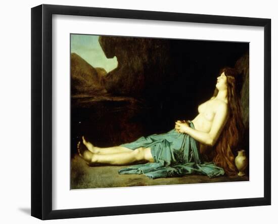 Madeleine in the Desert, C.1874-Jean-Jacques Henner-Framed Giclee Print