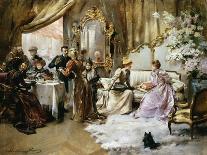 An Elegant Tea Party in the Artist's Studio-Madeleine Jeanne Lemaire-Giclee Print