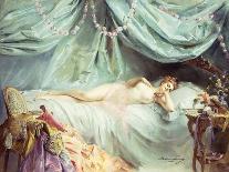 Reclining Nude in an Elegant Interior-Madeleine Lemaire-Giclee Print