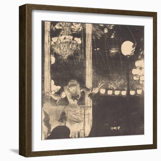 Mademoiselle Becat at the Cafe des Ambassadeurs, c.1877-Edgar Degas-Framed Giclee Print