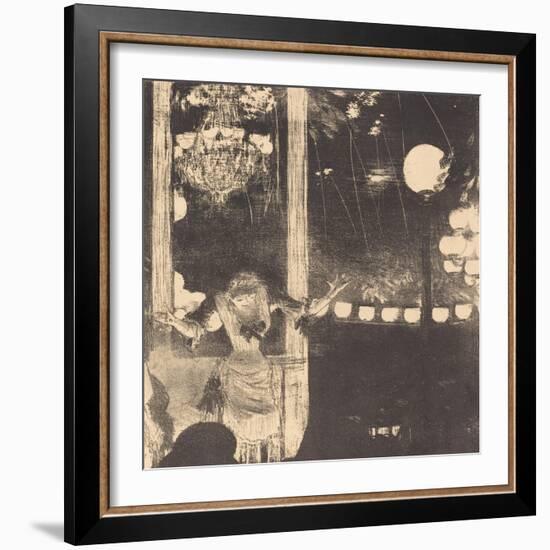 Mademoiselle Becat at the Cafe des Ambassadeurs, c.1877-Edgar Degas-Framed Giclee Print