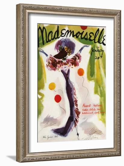 Mademoiselle Cover - January 1936-Helen Jameson Hall-Framed Premium Giclee Print