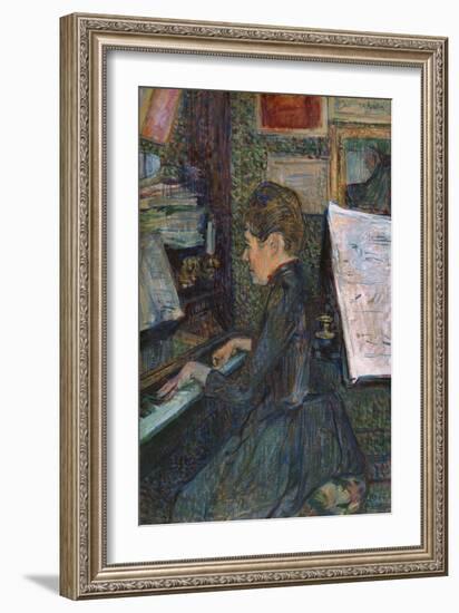 Mademoiselle, Dihau at the Piano, 1890-Henri de Toulouse-Lautrec-Framed Giclee Print