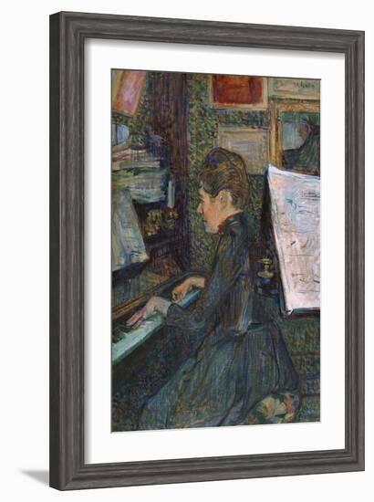 Mademoiselle, Dihau at the Piano, 1890-Henri de Toulouse-Lautrec-Framed Giclee Print