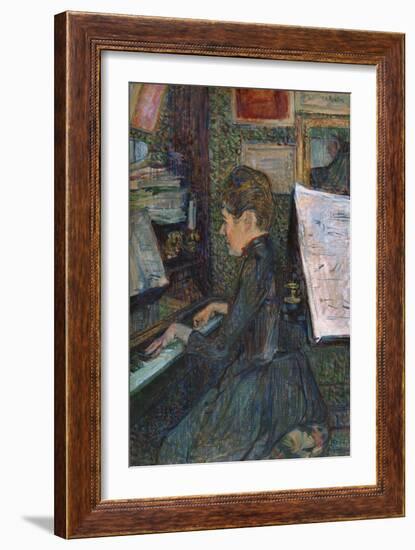 Mademoiselle, Dihau at the Piano, 1890-Henri de Toulouse-Lautrec-Framed Giclee Print