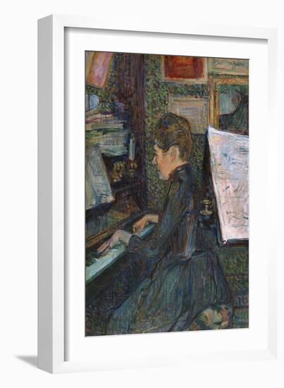 Mademoiselle, Dihau at the Piano, 1890-Henri de Toulouse-Lautrec-Framed Giclee Print