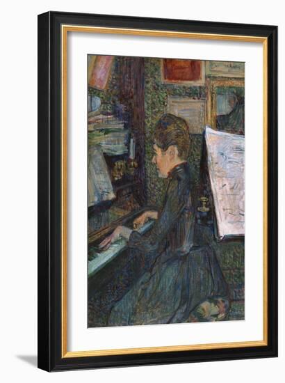 Mademoiselle, Dihau at the Piano, 1890-Henri de Toulouse-Lautrec-Framed Giclee Print