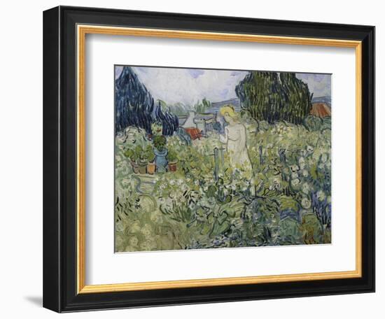 Mademoiselle Gachet in Her Garden at Auvers-Sur-Oise, 1890-Vincent van Gogh-Framed Giclee Print