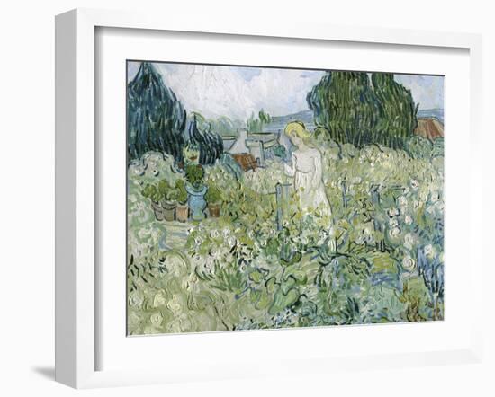 Mademoiselle Gachet in Her Garden at Auvers-Sur-Oise, c.1890-Vincent van Gogh-Framed Giclee Print