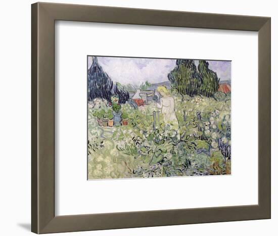 Mademoiselle Gachet in Her Garden at Auvers-Sur-Oise, c.1890-Vincent van Gogh-Framed Premium Giclee Print