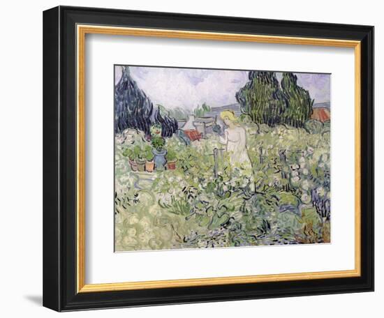 Mademoiselle Gachet in Her Garden at Auvers-Sur-Oise, c.1890-Vincent van Gogh-Framed Premium Giclee Print