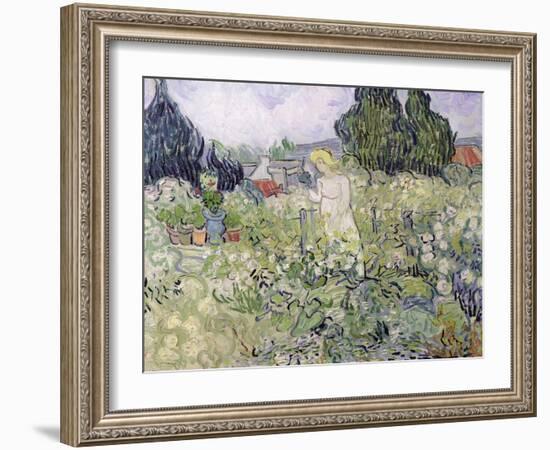 Mademoiselle Gachet in Her Garden at Auvers-Sur-Oise, c.1890-Vincent van Gogh-Framed Giclee Print