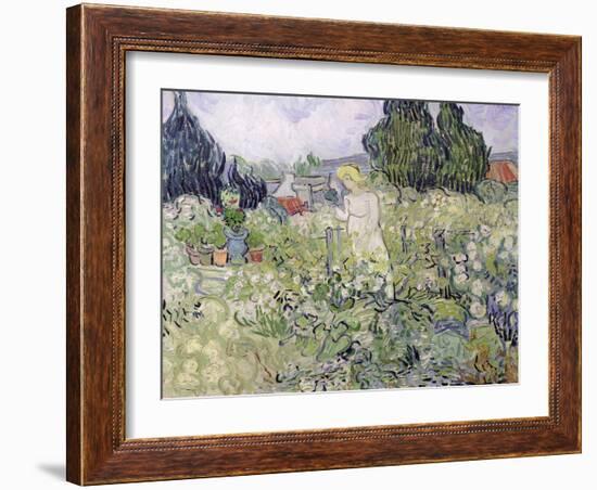 Mademoiselle Gachet in Her Garden at Auvers-Sur-Oise, c.1890-Vincent van Gogh-Framed Giclee Print