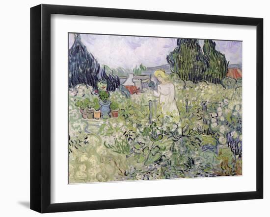 Mademoiselle Gachet in Her Garden at Auvers-Sur-Oise, c.1890-Vincent van Gogh-Framed Giclee Print