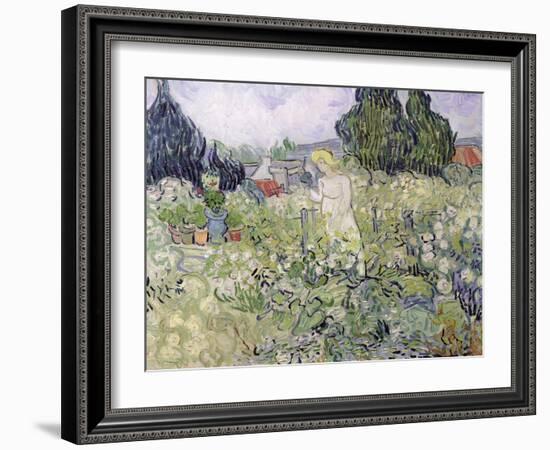 Mademoiselle Gachet in Her Garden at Auvers-Sur-Oise, c.1890-Vincent van Gogh-Framed Giclee Print